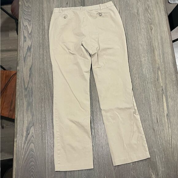 Dockers Khaki Dress Pants Straight Leg Flat Front Mid Rise Slash Pockest Tan 12 - Picture 9 of 9